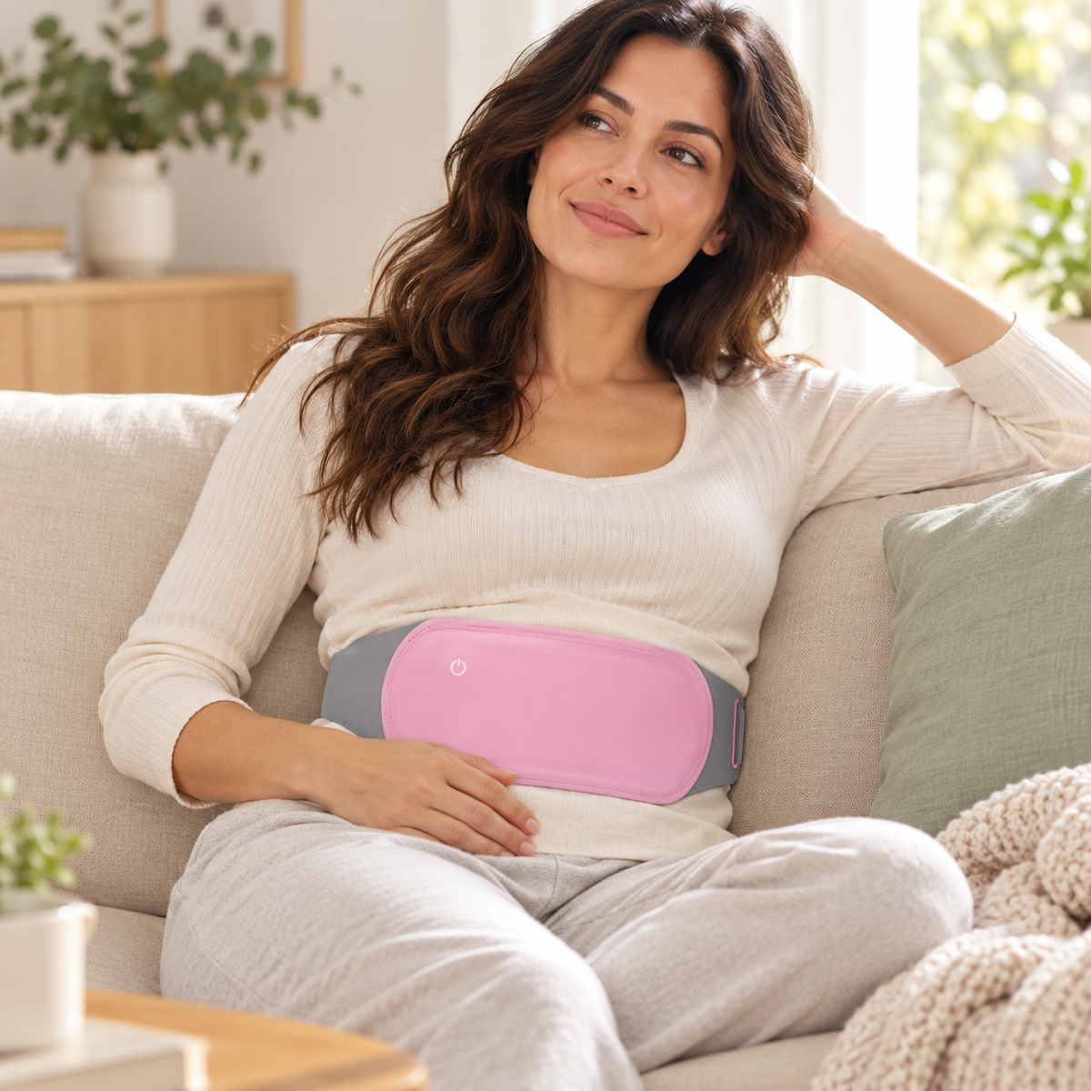 Cinturon calefactado para dolores menstruales y cólicos